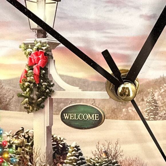 Musical Christmas Carol Clock 8" Red Cardinal Bird Cottagecore Cabin Kitschy New - Picture 11 of 16